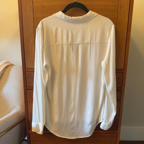 Quince Washable Stretch Silk Notch Collar Long Sleeve Blouse - Picture 5 of 10